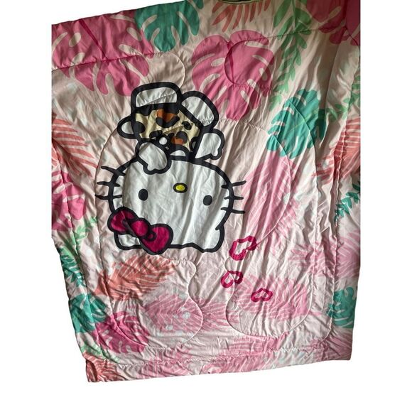 New Hello Kitty Kids Pink Floral Comforter Cover Twin Full - Picture 1 of 12